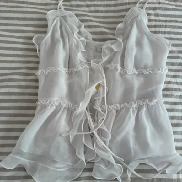 Aritzia Chiffon Ruffle Tank NWT - Picture 1 of 2